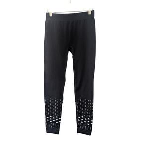 TITLE NINE Seamless Activewear Leggings Black White Dots Womens Size Medium